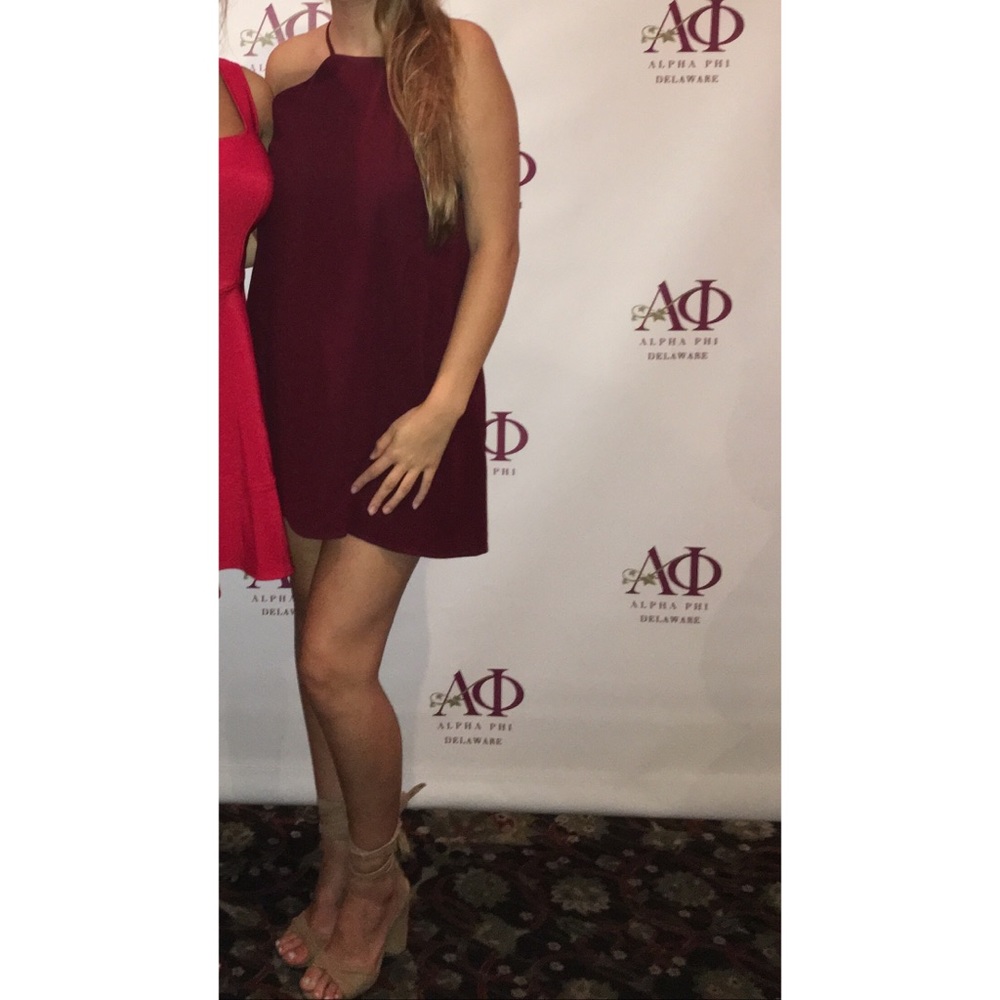 Tobi Maroon shift dress